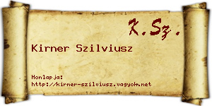 Kirner Szilviusz névjegykártya